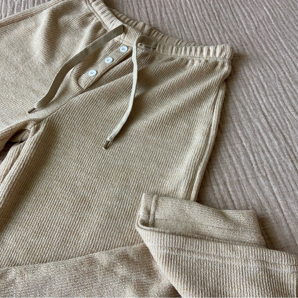 Cozy Tan Knit Pants